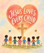 Jesus Loves Every Child. blanket, full design