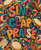 Sing, Clap, Praise. blanket, full design