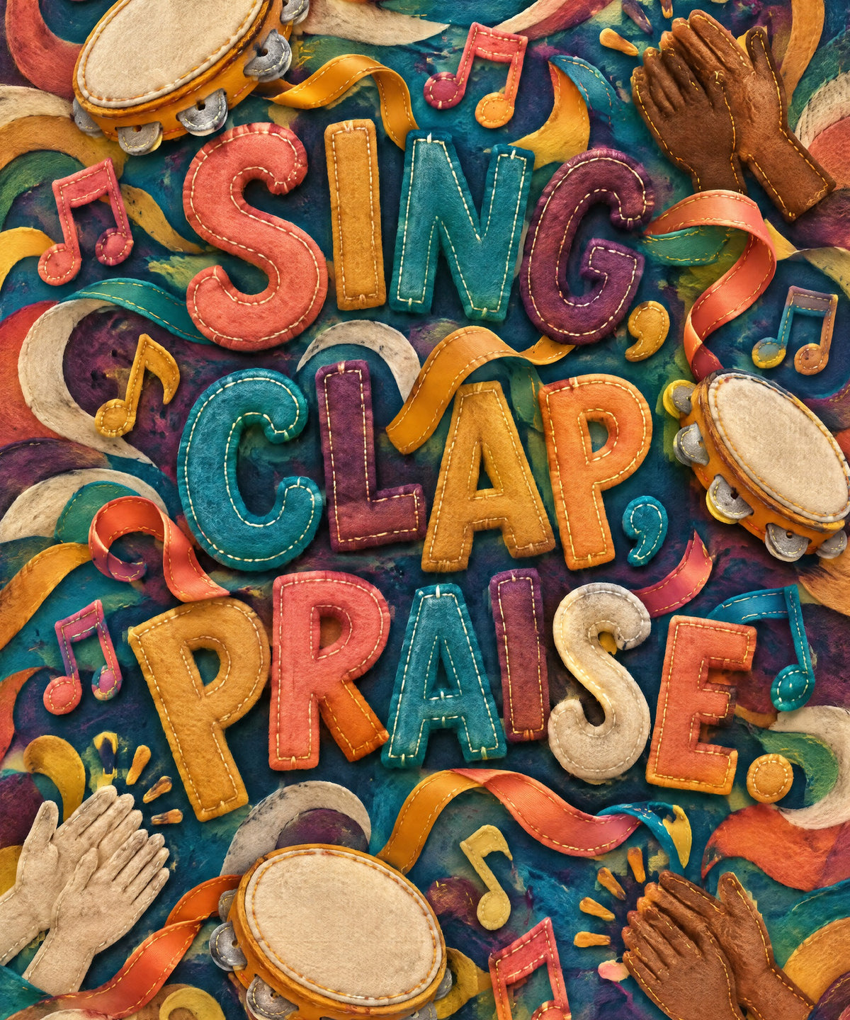 Sing, Clap, Praise. blanket, full design