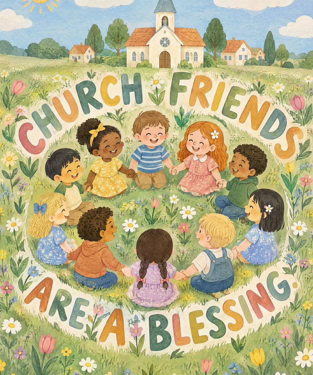 Church Friends Are a Blessing. blanket, full design
