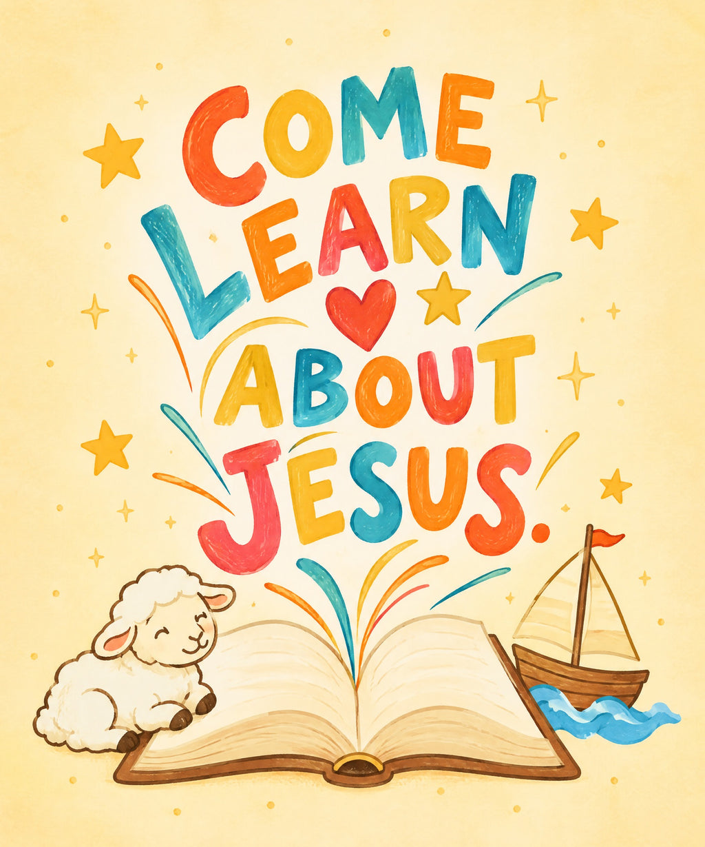 Come Learn About Jesus. blanket, full design