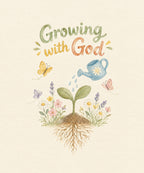 Growing with God. blanket, full design