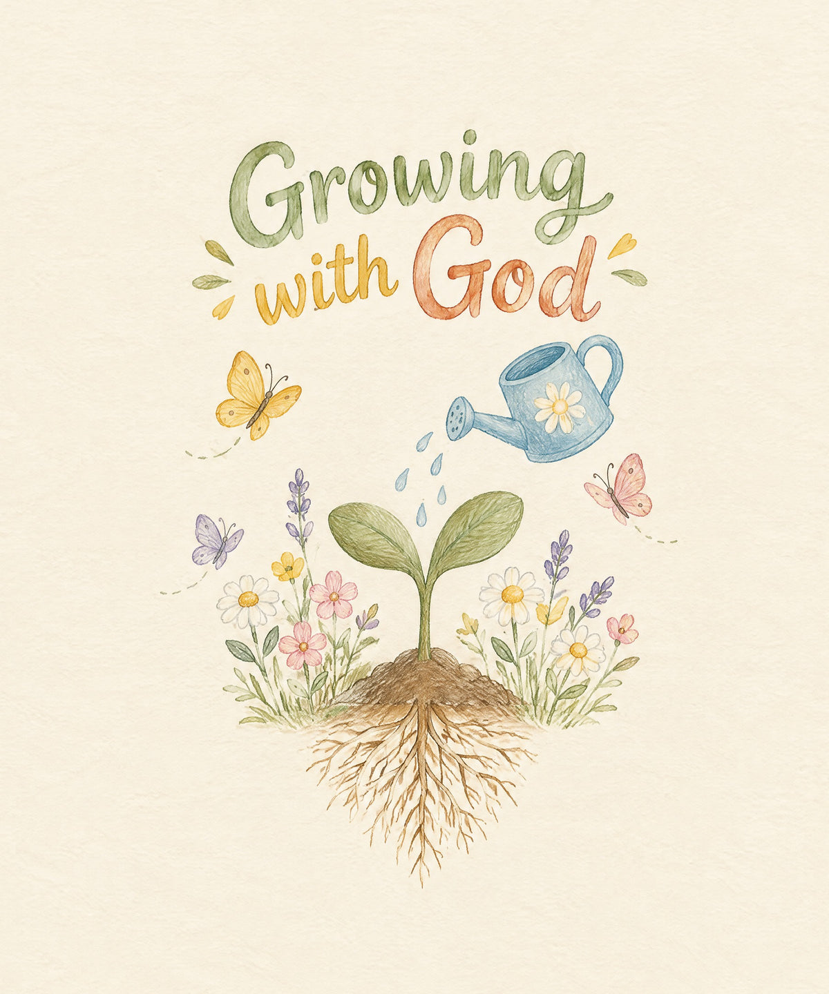 Growing with God. blanket, full design