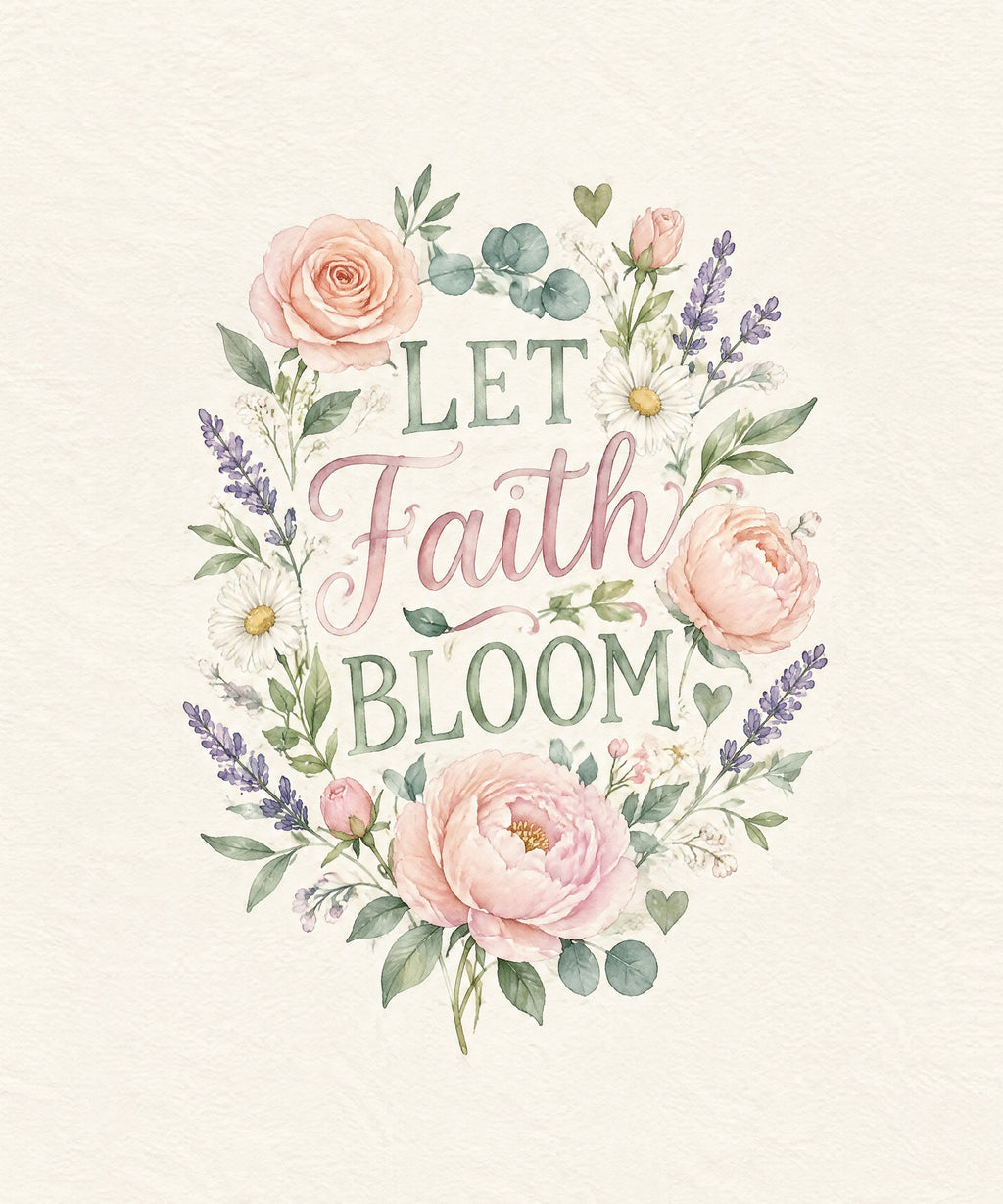 Let Faith Bloom. blanket, full design