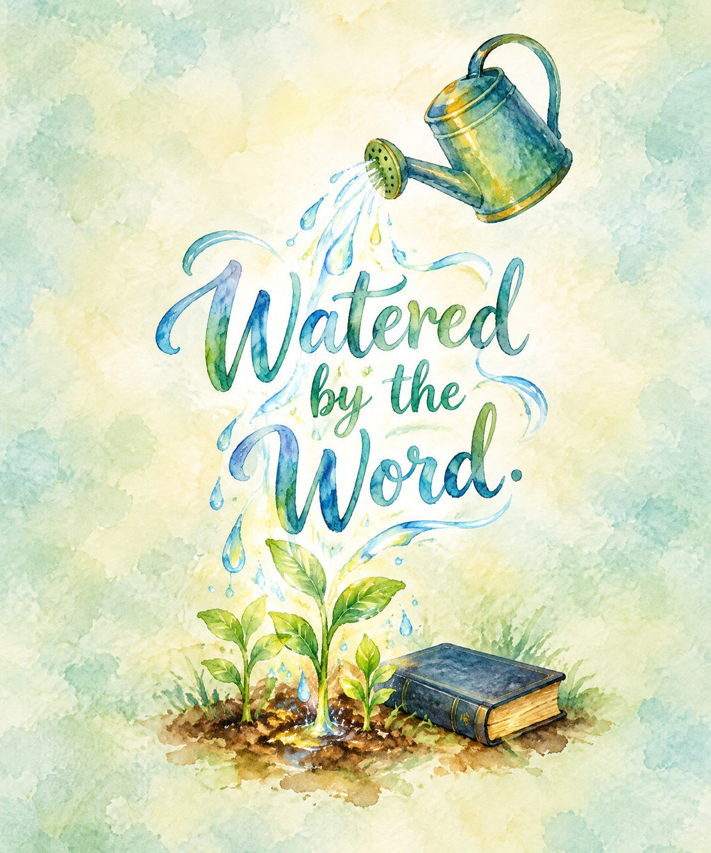 Watered by the Word. blanket, full design