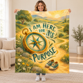 I Am Here for His Purpose. blanket, held open