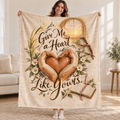 Give Me a Heart Like Yours. blanket, held open