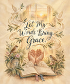 Let My Words Bring Grace. blanket, full design
