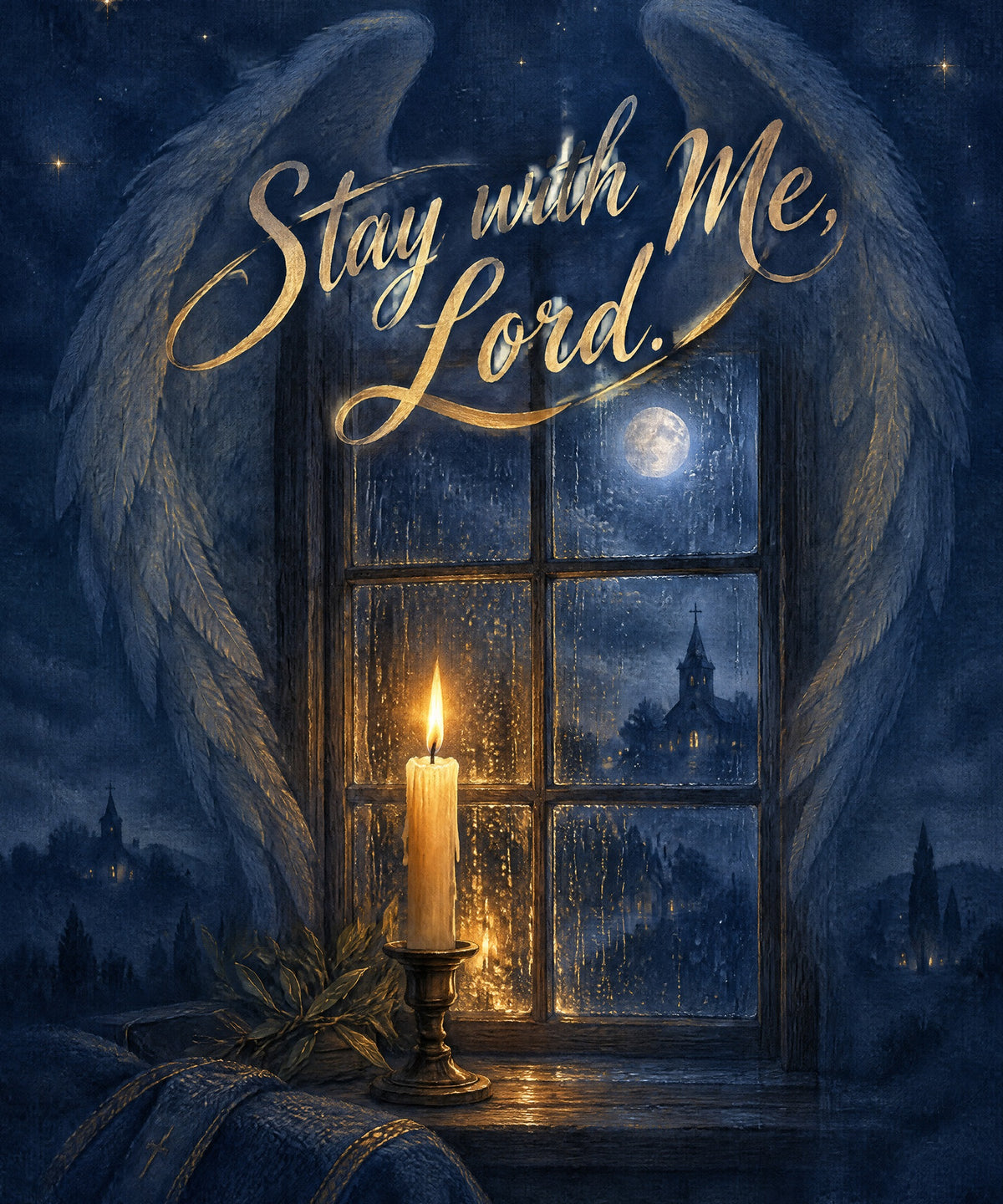Stay with Me, Lord. blanket, full design