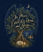 In Peace I Will Lie Down and Sleep. blanket, full design