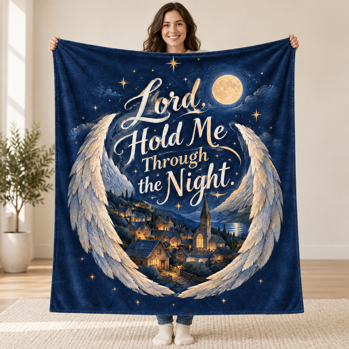 Lord, Hold Me Through the Night. blanket, held open