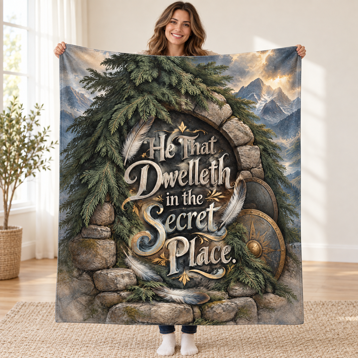 He That Dwelleth in the Secret Place. blanket, held open