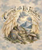 Covered with His Feathers. blanket, full design