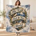 His Truth Shall Be Thy Shield. blanket, held open