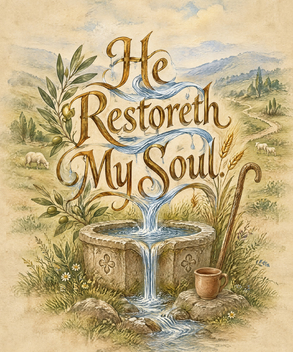 He Restoreth My Soul. blanket, full design