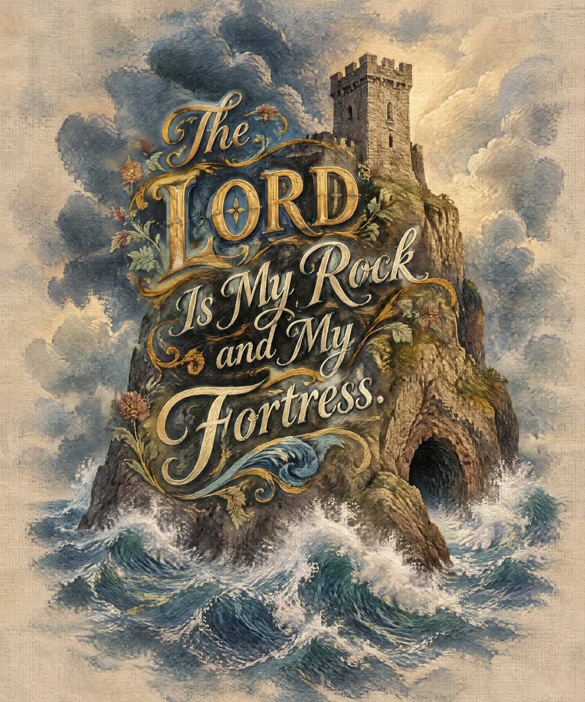 The Lord Is My Rock and My Fortress. blanket, full design