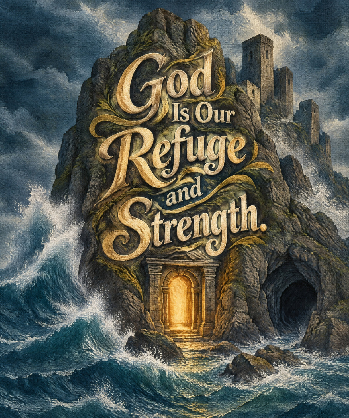 God Is Our Refuge and Strength. blanket, full design