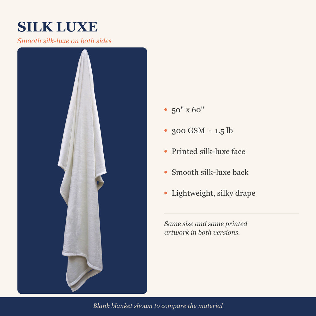 Silk Luxe blanket material, smooth on both sides