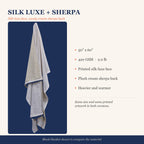 Silk Luxe + Sherpa blanket material, plush cream sherpa back